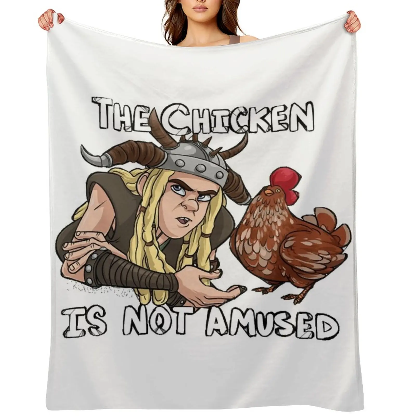 

The Chicken is Not Amused Throw Blanket Quilt Polar Furry Retros Blankets