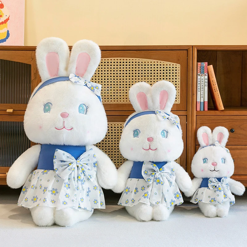 

Kawaii Plush Bunny Doll with Floral Dress Cute Stuffed Animal for Kids Birthday Gift Perfect Cuddly Toy for Children and Couples