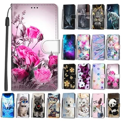 Flower Pattern Flip Case For Motorola MOTO G05 G15 G45 G55 G35 G75 G85 5G E15 Wallet Leather Phone Cases Stand Book Cover Bags
