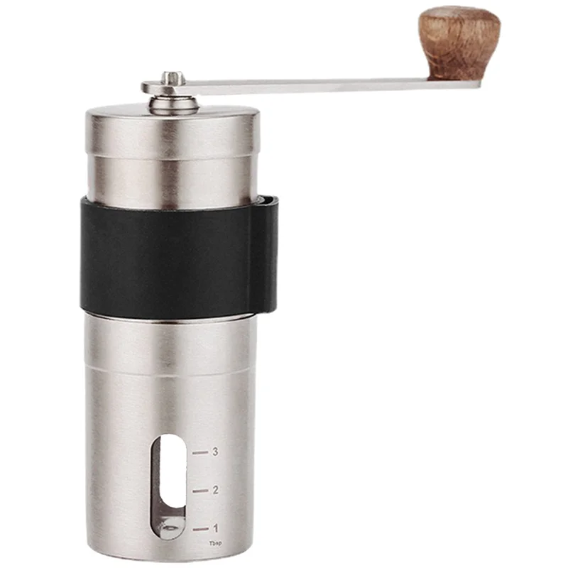 -A32M Portable Manual Coffee Grinder - Higher Hardness Conical Burrs Stainless Steel Hand With Fine Powder Adjustment