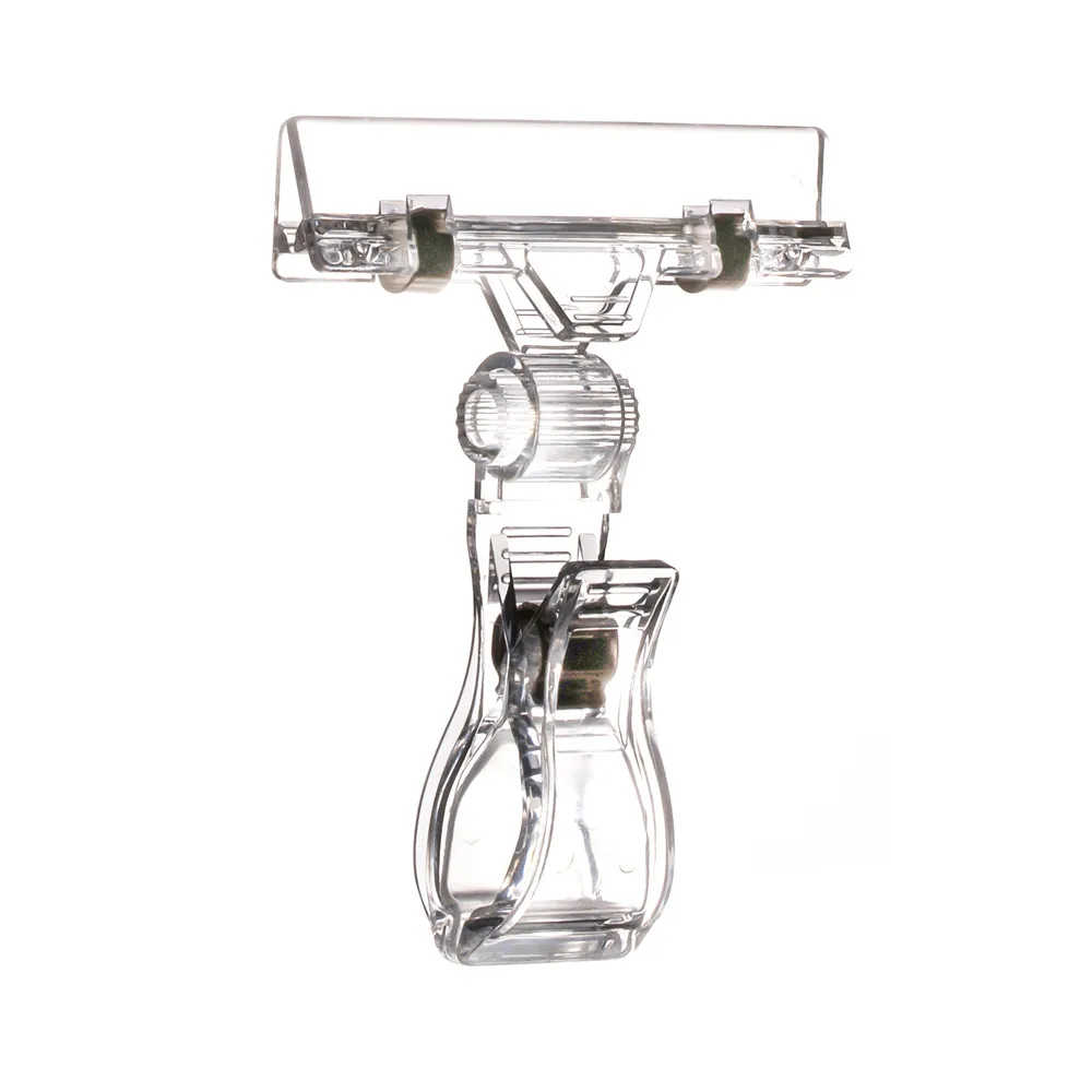 POP Plastic Price Tag Sign Label Card Holders Paper Display Promotion Clips Gear Rotatable Connected In Retail Store
