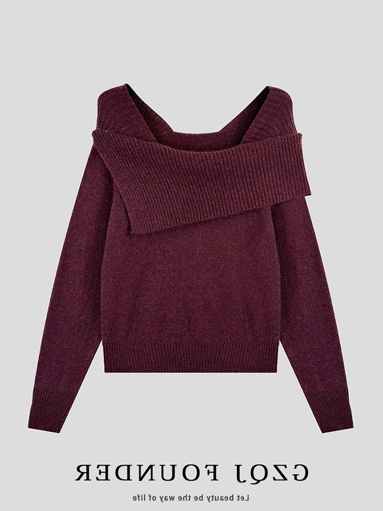 韓国風スリムフィットロング丈ニットセーター、オーバーヘッドベース、ユニークで洗練されたファッショナブルな通勤用防風セーター