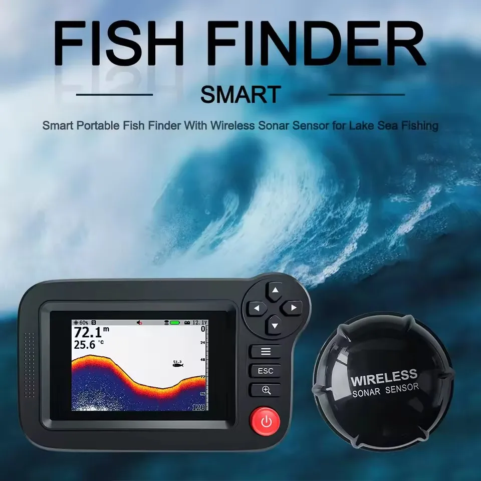 المحمولة 3.5in شاشة ملونة المهنية تحت الماء أعمق صياد السمك قارب الصيد السونار اللاسلكية الصيد الرادار كشف XF08