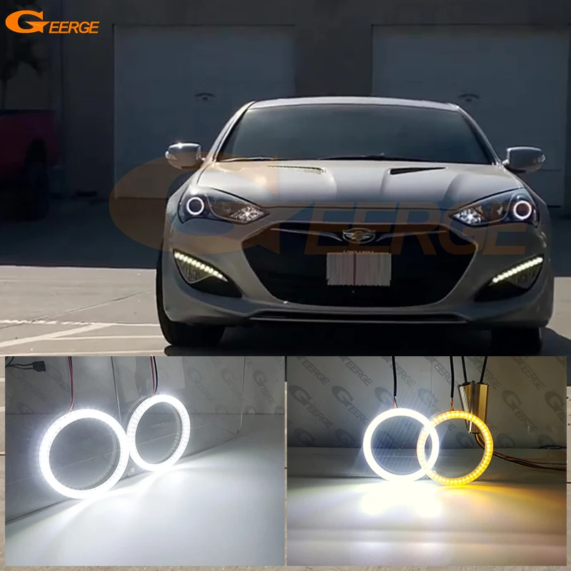 

For Hyundai Genesis Coupe 2009 2010 2011 2012 2013 2014 2015 2016 Ultra Bright DRL Turn Signal LED Angel Eyes Kit Halo Rings