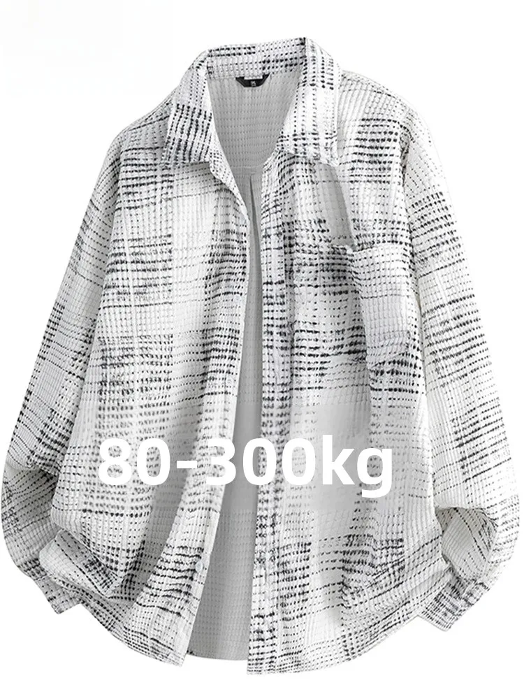 

Large Size Men's Casual Long Sve irt American Sle Loose Fit Versatile Outerwear Polyester Fiber Autumn Season Faion