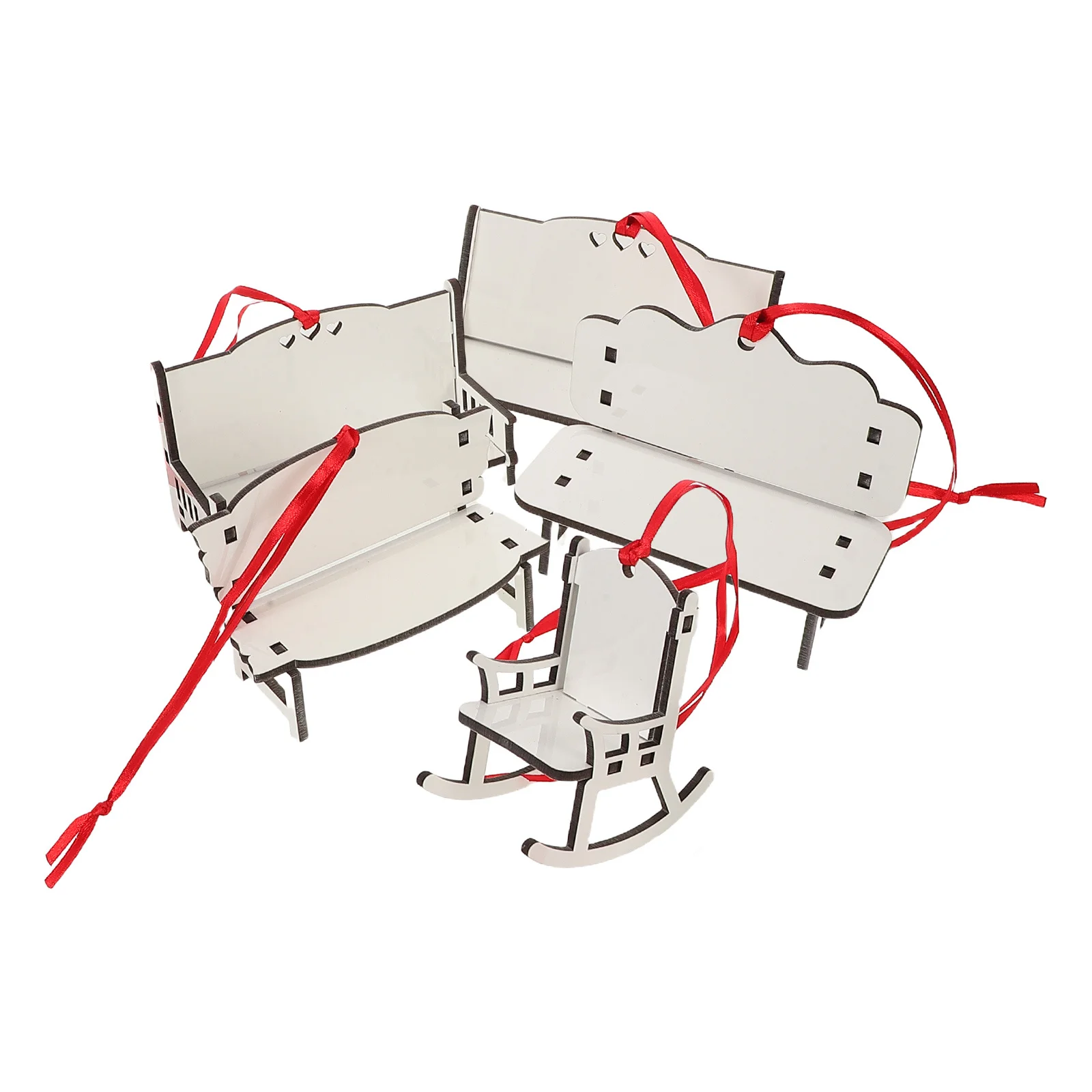 

5Pcs Blank Heat Transfer Chair Sublimation Ornament DIY Wooden Christmas Hanging Decoration Sublimation Accessories