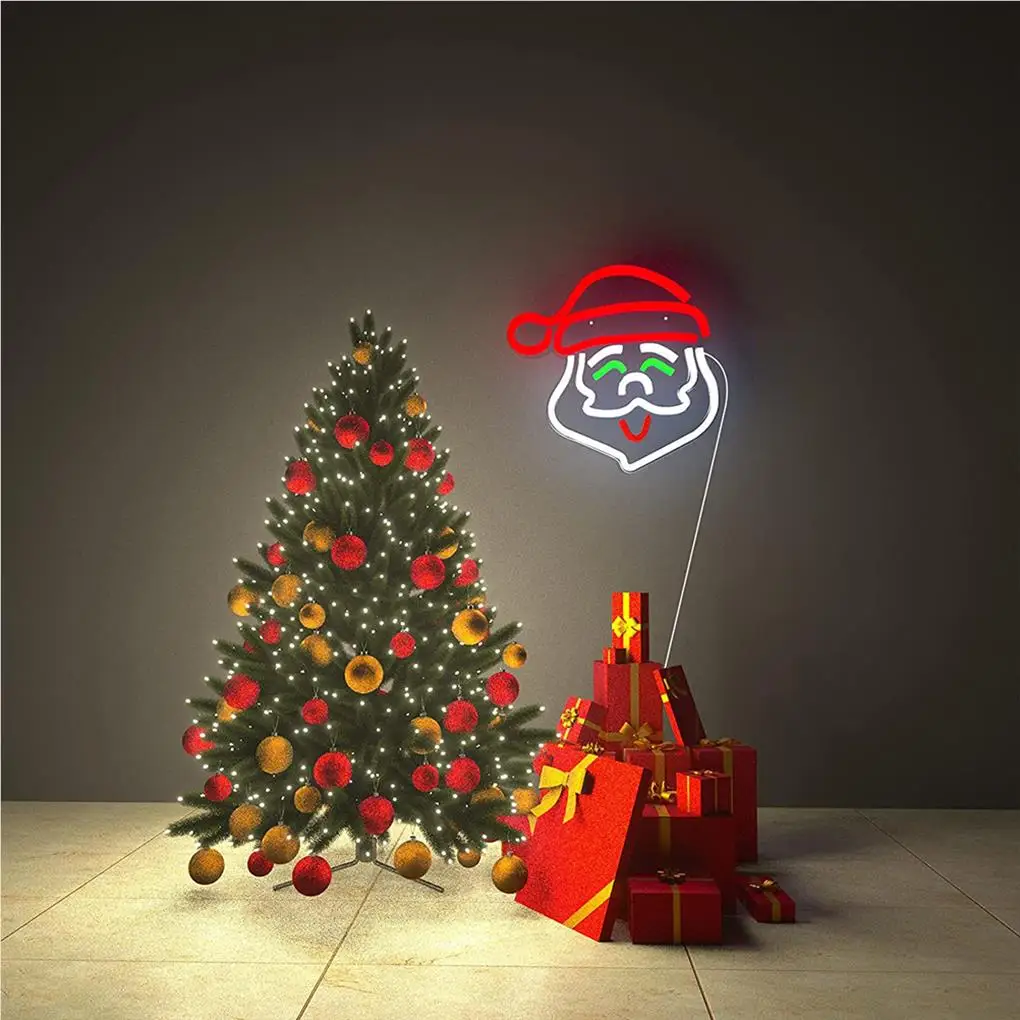 الأبيض احتفالي عيد الميلاد الديكور LED النيون الفن لمتجر المنزل ومركز LED ضوء النيون تسجيل سهلة