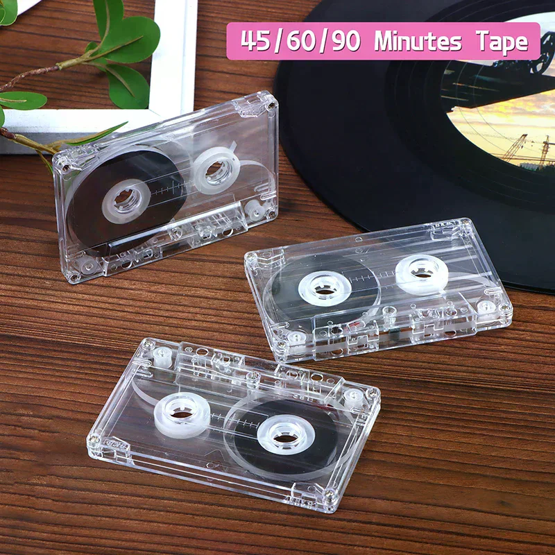 

Standard Cassette Color Blank Tape Player With 45/60/90 Minutes Magnetic Audio Tape Clear Storage Box For Speech Music Recording