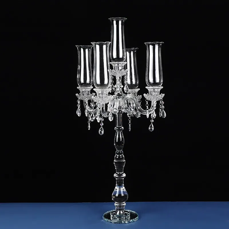 European Style Crystal Candle Holder Five Head Creative Romantic Home Decor Living Room Ornament Wedding Party Atmosphere