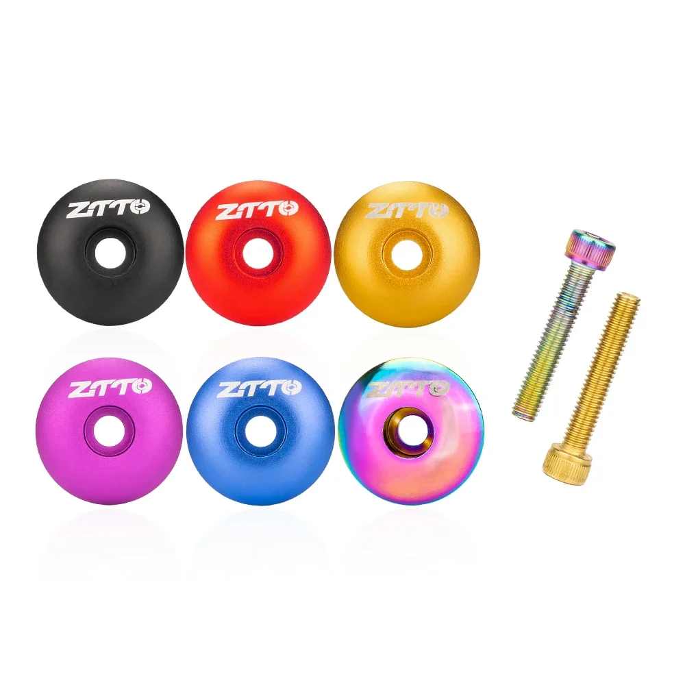 ZTTO Bicycle Aluminum Alloy Headset Spacer Stem Top Cap Stainless Washer Ring Screw 28.6mm Bike Fork Steerer Tube Star Nut