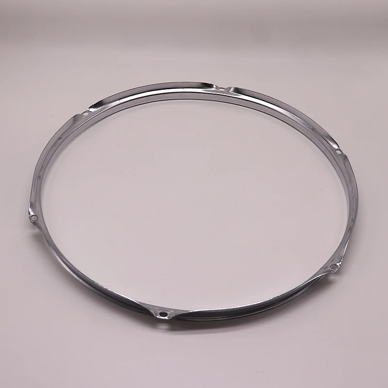 16 Inch 6 Hole Upper Drum Hoop Snare Drum Rim Iron Drum Ring Silver Color 1.2mm Thichness Drum Kit 1 Piece