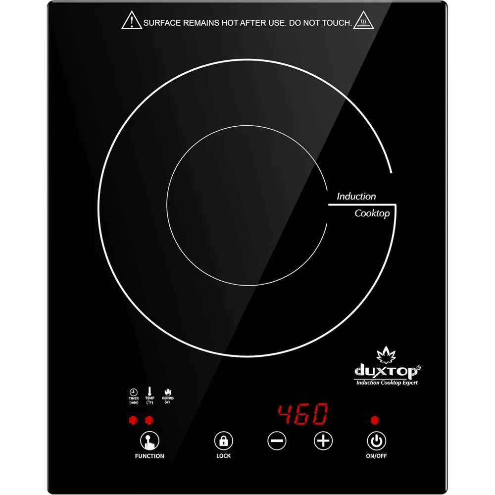 Cooktop de indução embutido Duxtop, queimador de bancada portátil, queimador de indução de toque com sensor, temporizador de 170 minutos, trava de segurança, 180