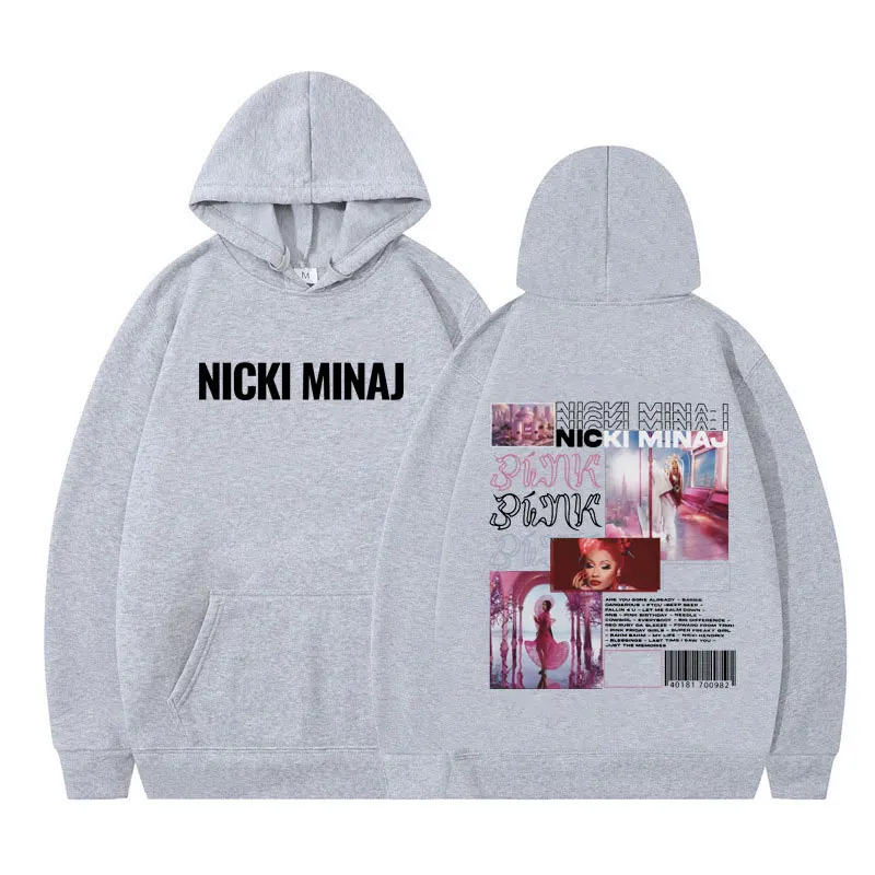 مغني الراب نيكي ميناج الوردي الجمعة 2 ألبوم الموسيقى خمر الجرافيك هوديي الرجال النساء بلوزات الموضة الصوف البلوفرات غير رسمية القمم #3