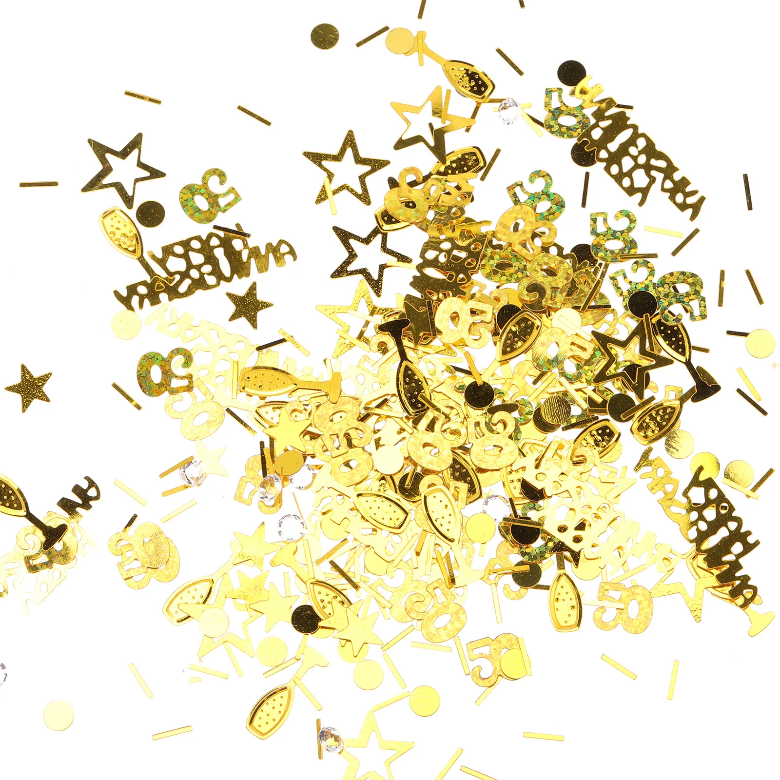 

3pcs 50th Anniversary Confetti Wedding Golden Glitter 3 Packs Diamond Scatters 50 Years Celebration Party Decorations for Tables