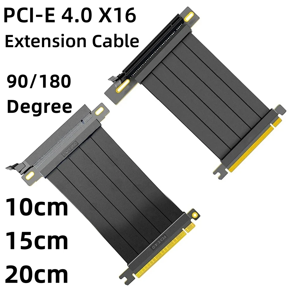 

10/15/20Cm Full Speed PCIE 4.0 X16 Riser Graphics Video Card Extension Cable PCI Express GPU Expansion Flexible Shielded Cord