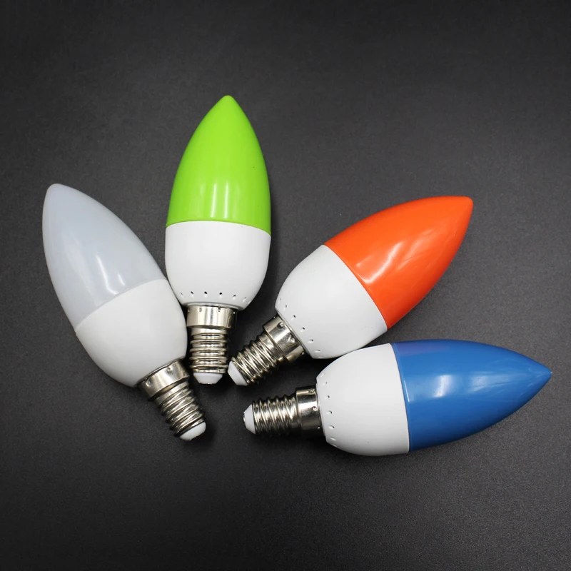 [NEW!A08R】 E14 LED Color Candle Tip Bulb, Color Candle Light