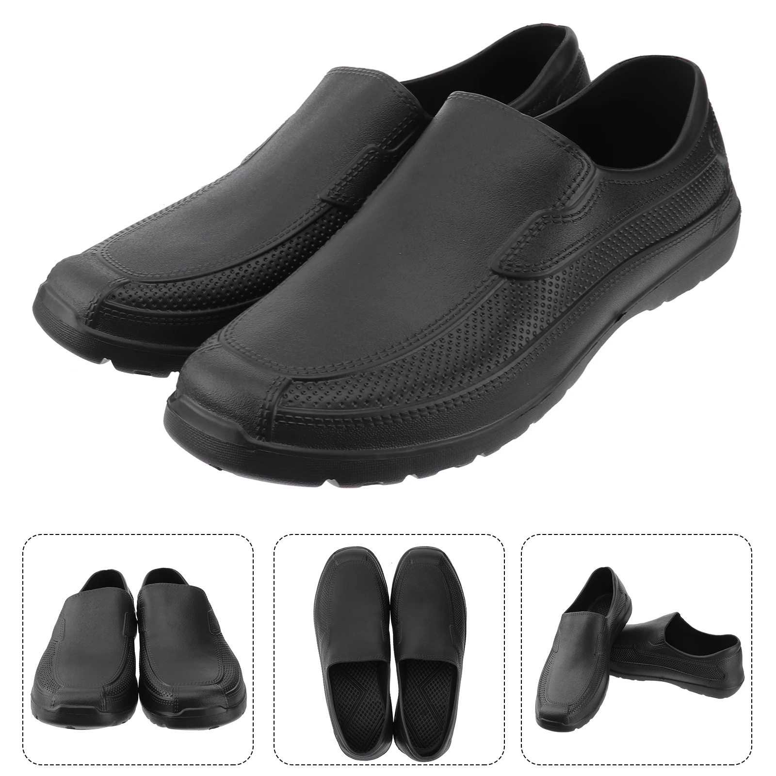 EVA Shoes Non-slip Wear Resistant Chef Shoes Lightweight Comfortable Kitchen Oil-proof Shoes (41 Code, Black)