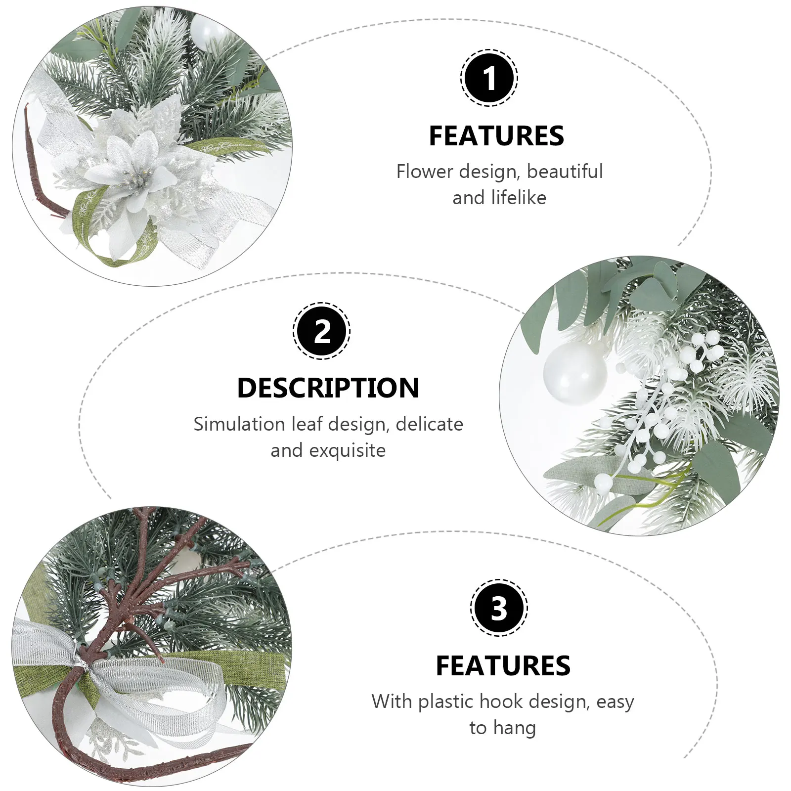 

1pc Green Christmas Tree Shaped Plastic Pendant Hanging Decor Xmas Party Supply Home Wall Closet Door Adornment Simulated Plant