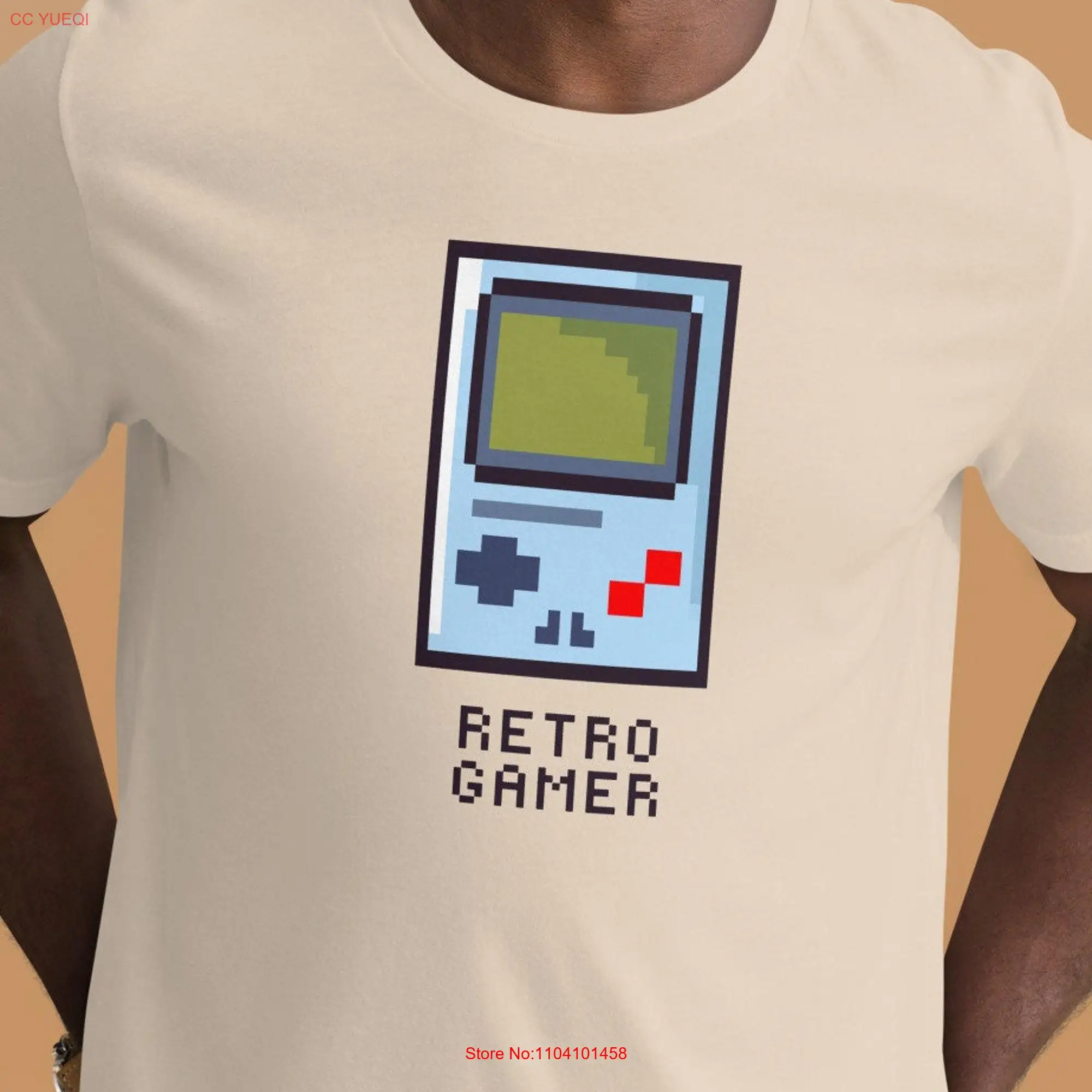 Retro Gamer Pixel Art Gameboy T Shirt unisex crewneck Vintage Gaming 90s long or short sleeves