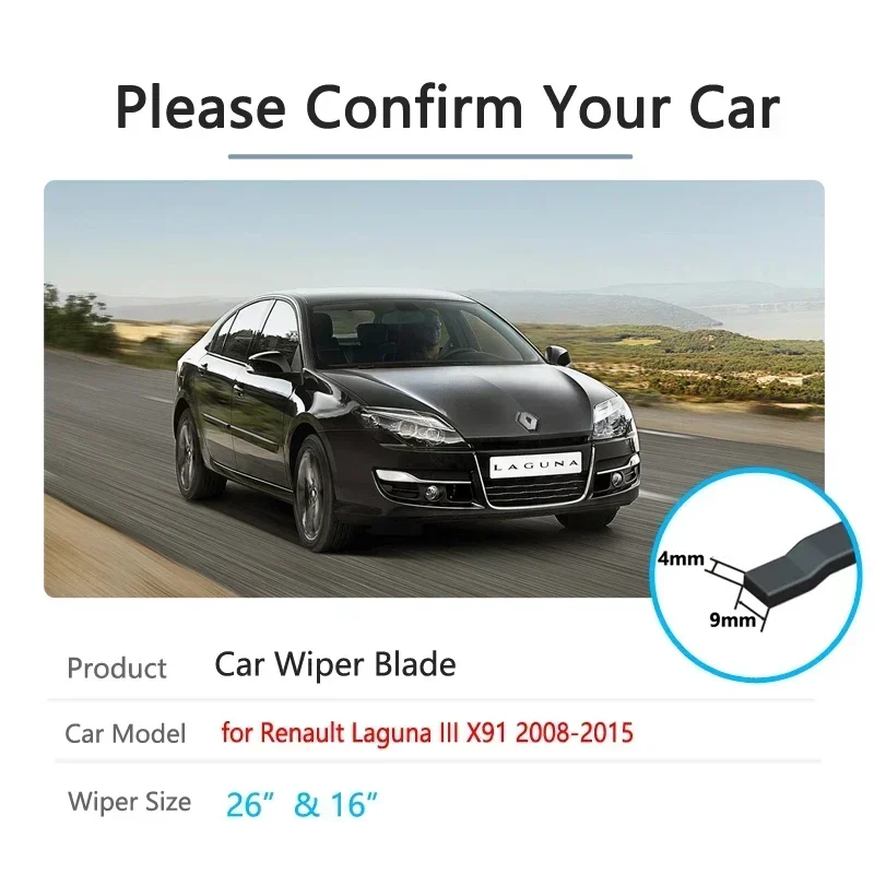 For Renault Laguna X91 MK3 2008~2015 Windscreen Windshield Wipers Car Accessories 2009 2010 2011 2012 2013 2014 Car Wiper Blade