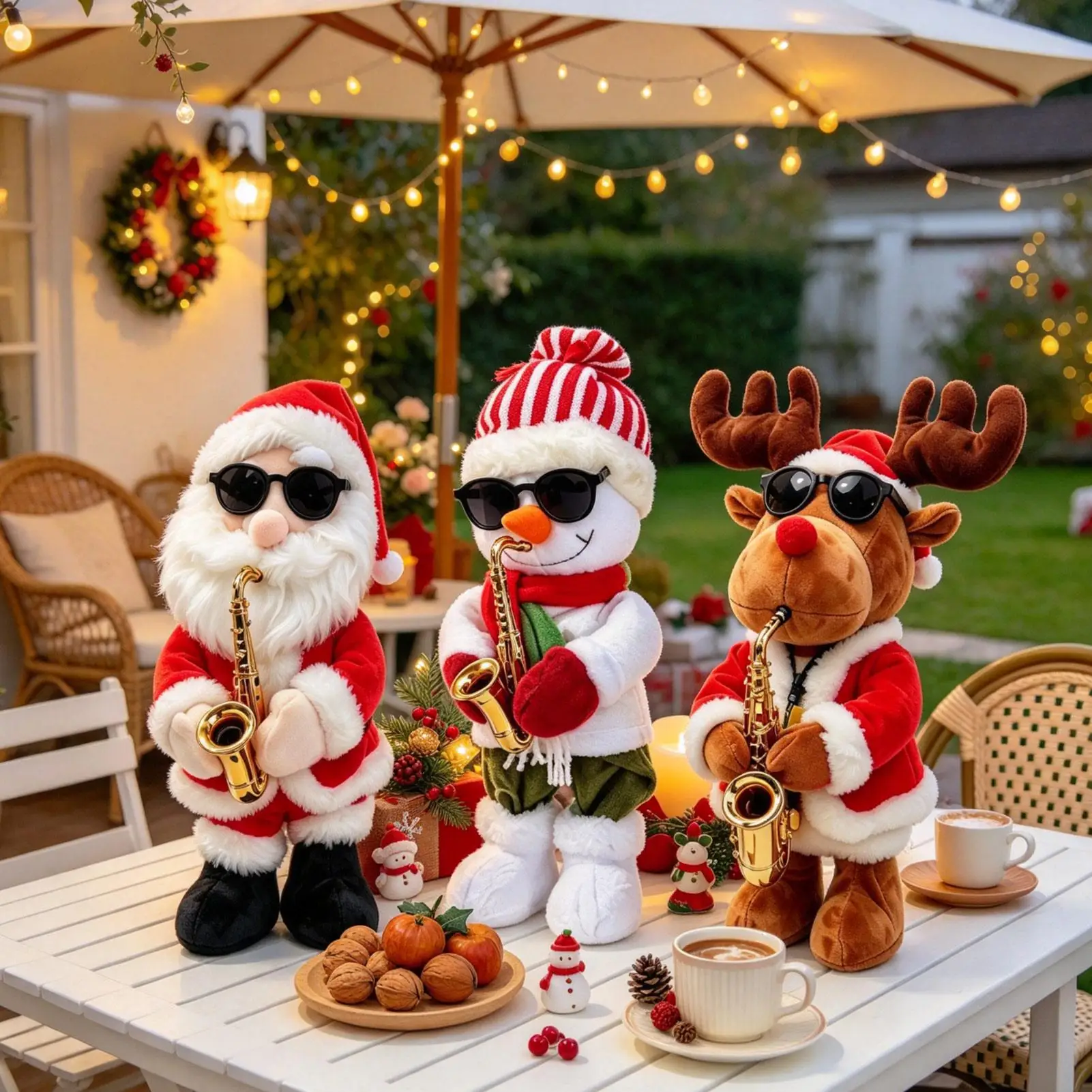 Battery Operated Funny Dancing Santa Plush Toy Interactive Christmas Reindeer Snowman for Office Classroom Party