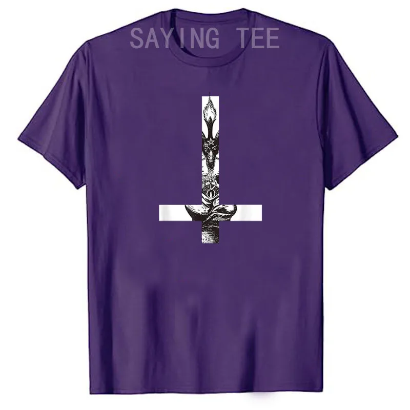 Baphomet هو روحي الحيوان الشيطان الأسود عبادة قميص تي شيرت شيطانية الملابس المحملة رهيبة Artcile الملابس المصلين ، الملحد العلوي #4