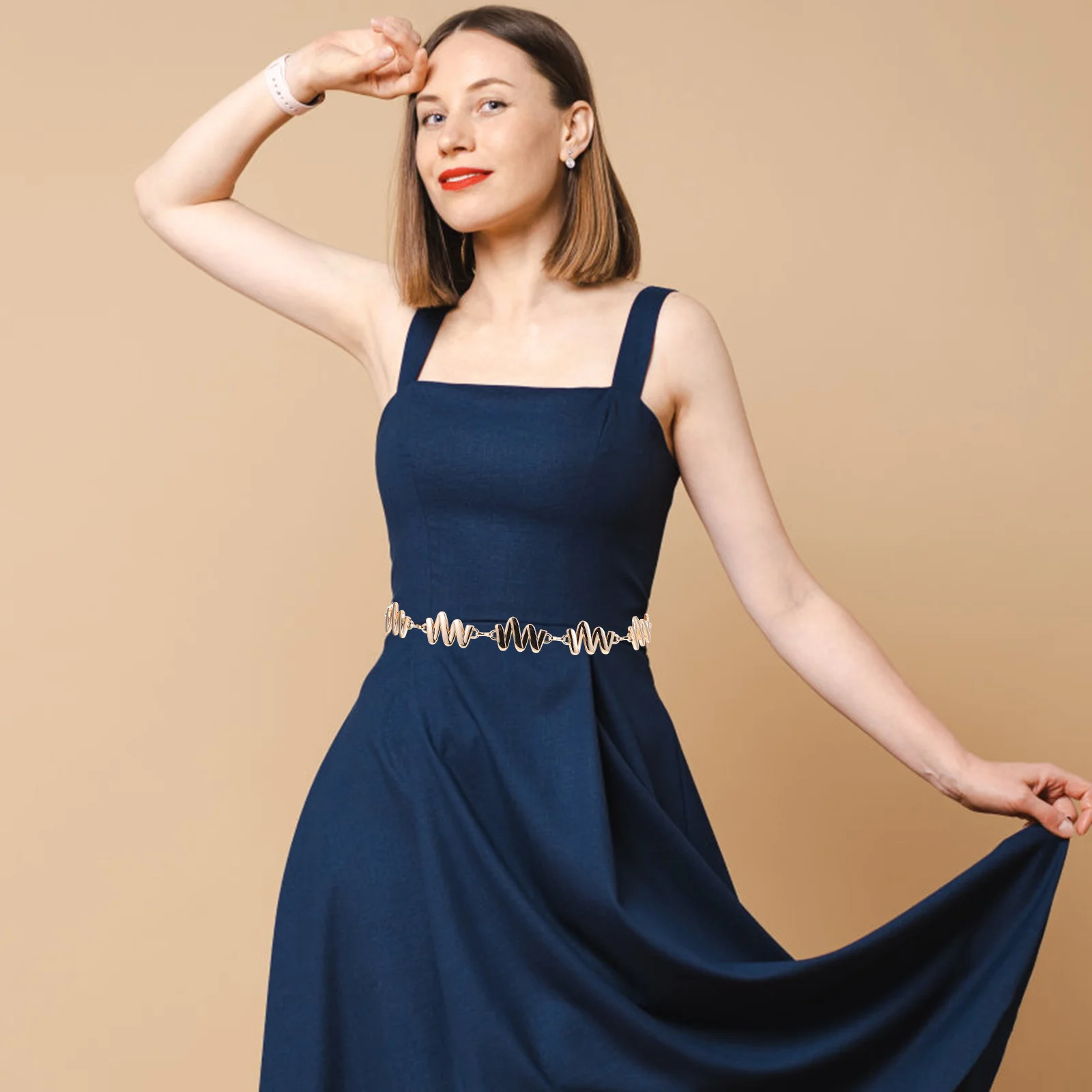 

Shiny Metal Waist Chain Women Classic Decorative Jewelry Exquisite Details Meticulously Polished