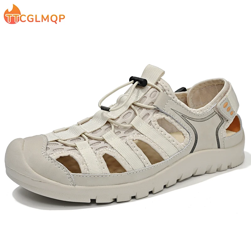 Sandalias antideslizantes para hombre, zapatillas informales, cómodas para la playa, talla grande, transpirables, Verano