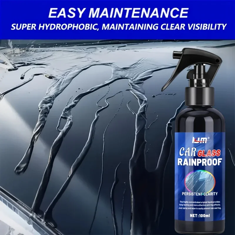 Universal glass rain repellent coating-windshield and mirror hydrophobic spray,improves visibility and repels water