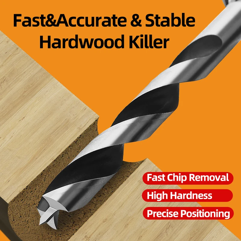 3-20mm Round Shank Three Point Brad Point Woodworking Twist Drill Bit Set High Carbon Steel for Wood Hole Reaming Electric Drill