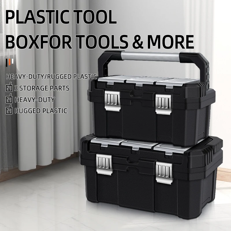 

AIRAJ Hardware Toolbox Portable Tool Organizer with Storage for Hand Tools, Professional Tool Box for Garage/Workshop, Heavy Dut