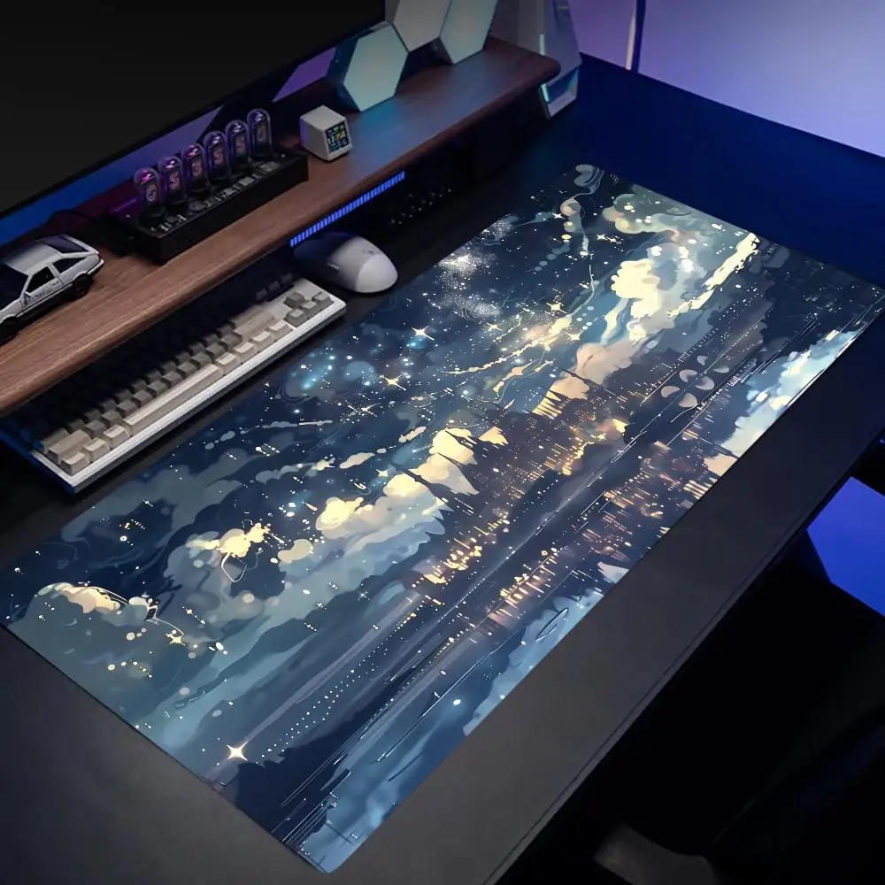 Fantasy Starry Sky Castle Mouse Mats Laptop Accessories Gaming Room Decoration Office Decor Desk Mat XXL Mousepad Keyboard Mat