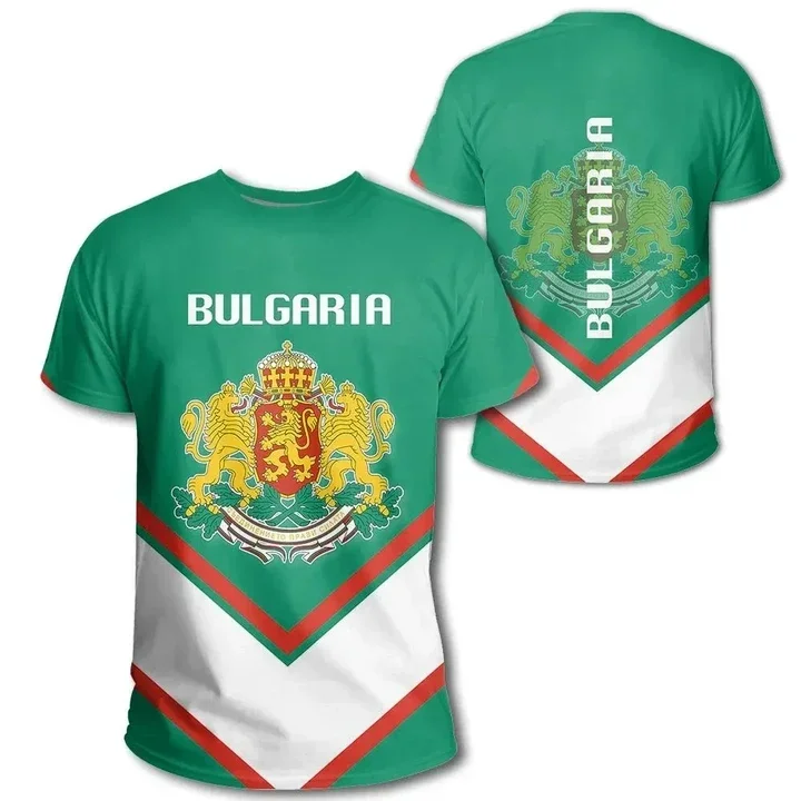 New Bulgaria Flag Men\'s and Kids  T-Shirt National Emblem Print Summer O-Neck Short Sleeve Casual Shirt Oversized Tops Clothing