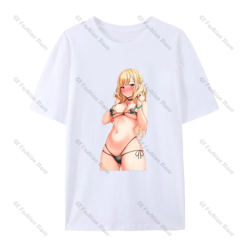 Marin Kitagawa Sexy Girl T Shirt Men Women Swimsuit Vacation Sandy Beach Bikini Hipster Streetwear Beauty Model Seaside