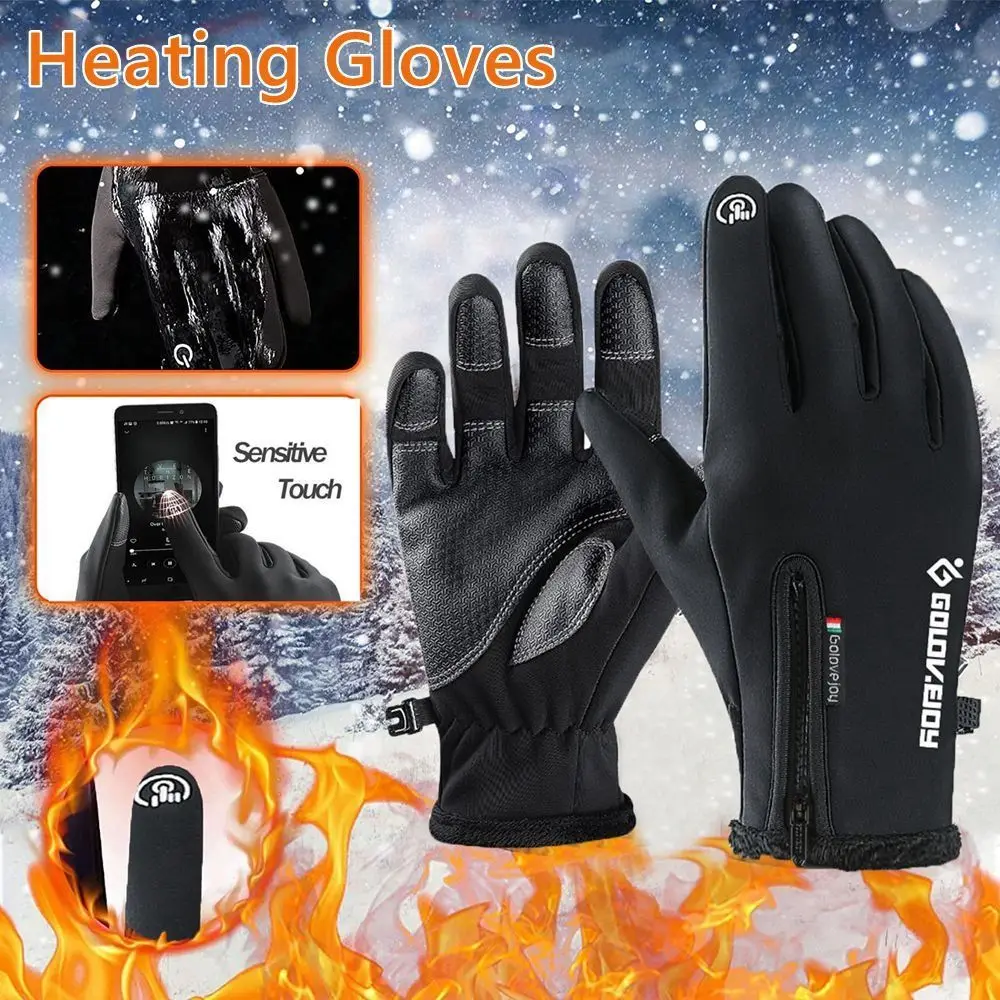 

Men Touch Screen Black Color Motorcycle Gloves Thermal Fleece Lined Racing Riding Gloves Riding Gloves