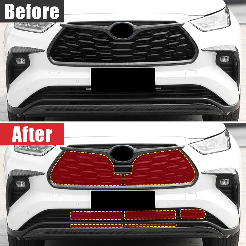 For Toyota Highlander XU70 Kluger 2020 2021 2022 2023 2024 Car Front Grille Insect Screening Mesh Net Cover Anti-Mosquito Dust