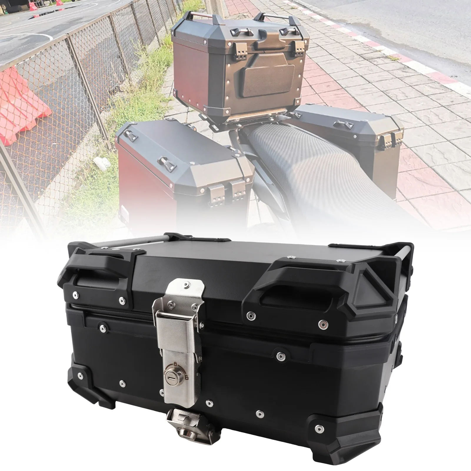 

Мотоциклетный багажник со съемным основанием и вкладышем, 28 л, противоударный, большой емкости