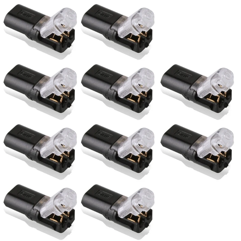 

10 Pcs Car Plug Connector 2-Pin Plugable Cable Connector Type-H Wire Cable Plug