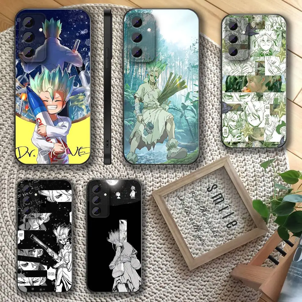 

Dr S-STONE Senku Ishigami Phone Case For Samsung S 25,24,23,22,30,21,10,9,Ultra,Plus,Lite,FE,4,5 G Soft Black Case