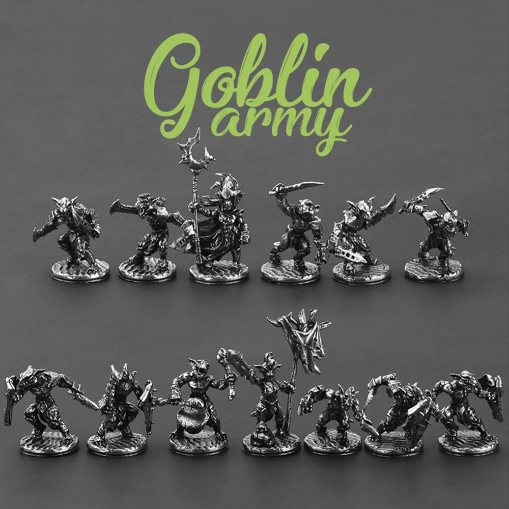 Goblin Army Soldier Warrior Miniature Model Fantasy Monster Figure Suitable for DND Tabletop RPG Decoration Craft Gift