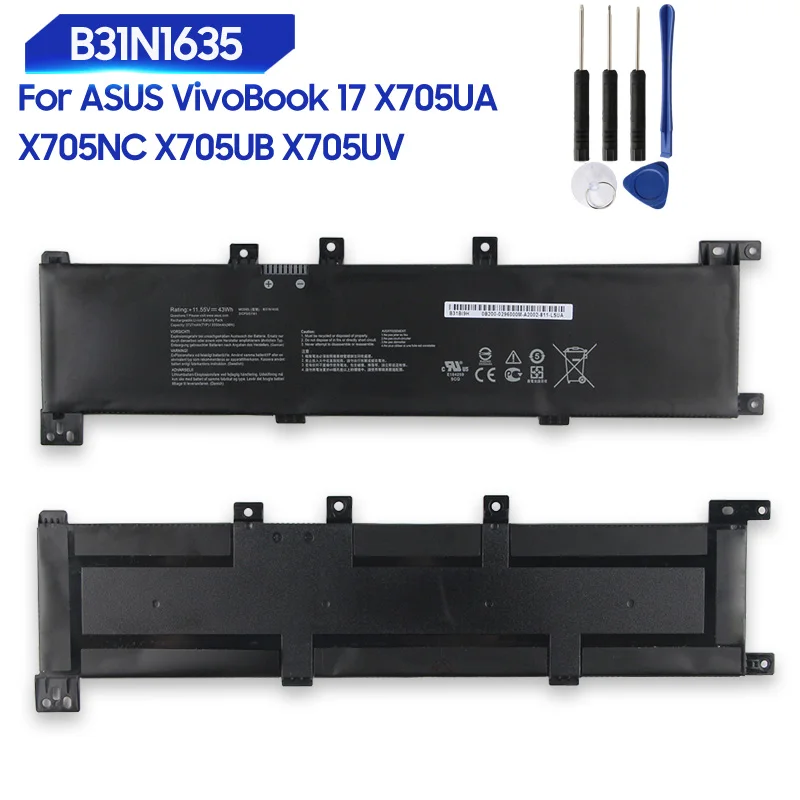 

Сменный аккумулятор для ASUS VivoBook 17 X705UA X705NC X705UB X705UV B31N1635 3727 мАч