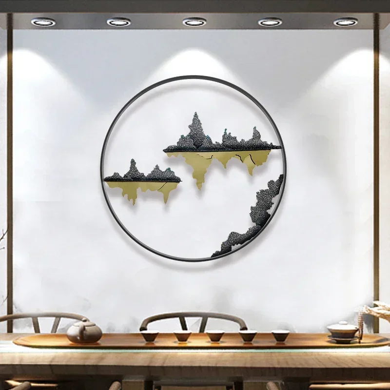 Applique murale de fond de canapé de salon, suspension en fer s, tentures murales en métal tridimensionnelles, luxe, salle à manger, entrée