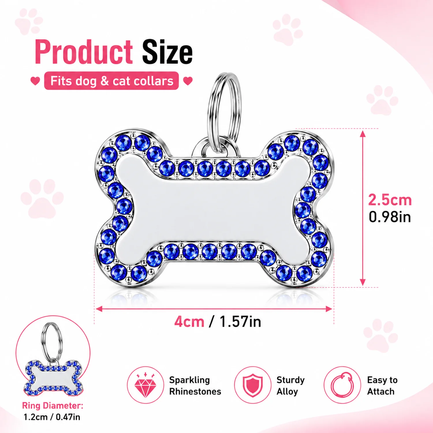 Custom Text Dog Tag Customized Name Pets Tag Bone Shape Laser Engraving Alloy Collar Pendant Personalized Name Dog Tags