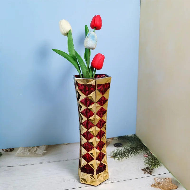 Nordic Creative Glass Vase, Light Luxury, High Grade Hydroponic Utensils, Living Room Flower Arrangement Decoration Ornament