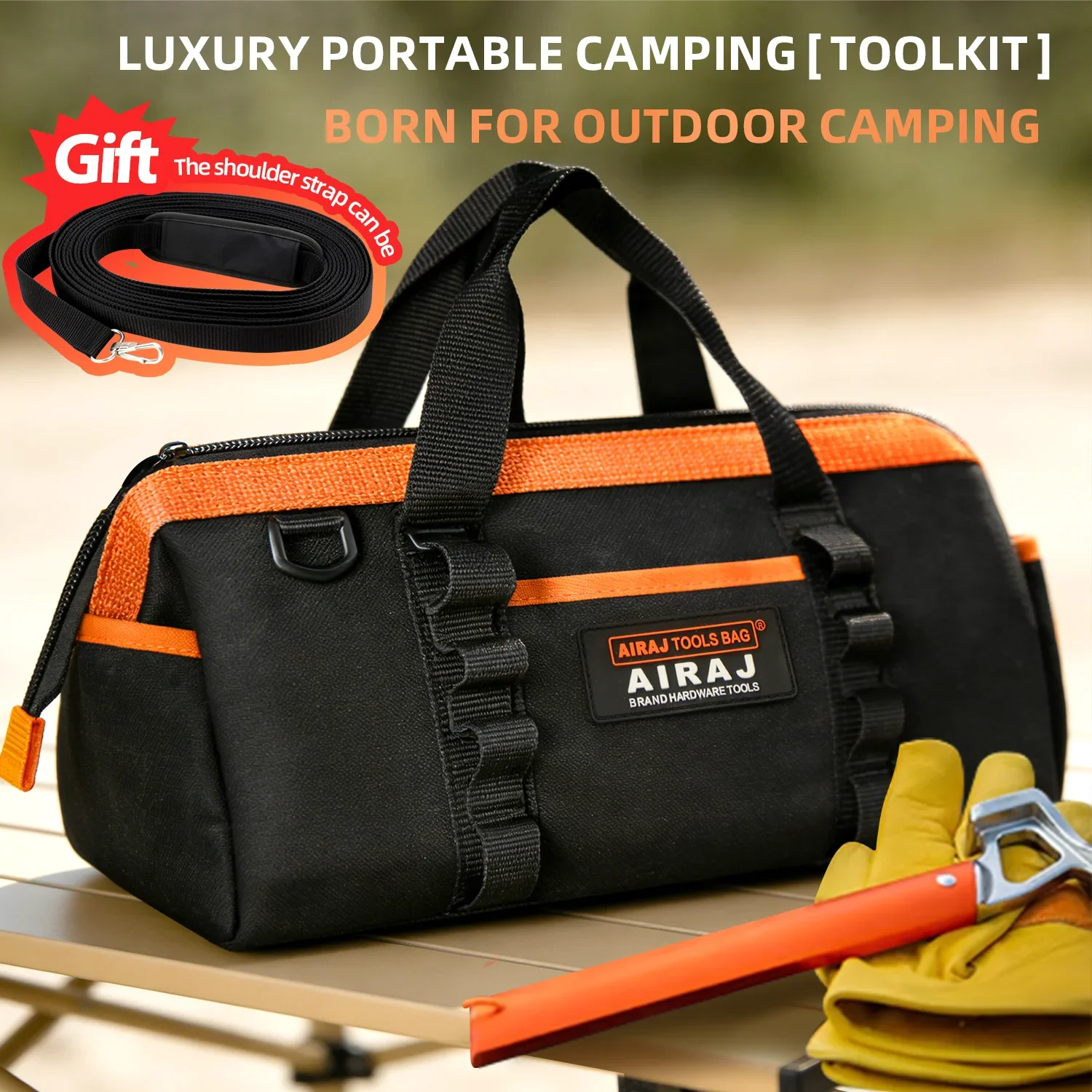 

Сумка для инструментов AIRAJ, 16 дюймов, с множеством карманов, регулируемым плечевым ремнем, водонепроницаемая и износостойкая, из ткани Оксфорд