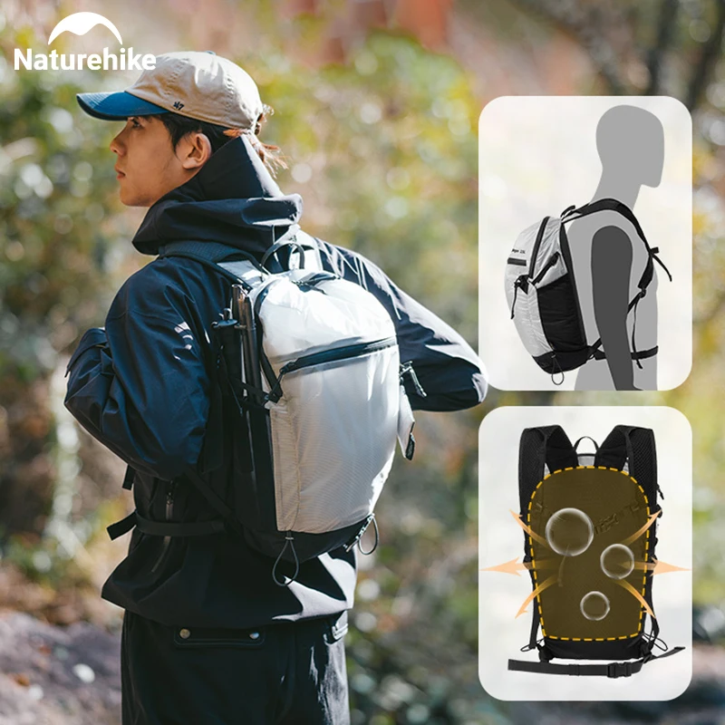 Imagem -02 - Naturehike-ultraleve Impermeável Caminhadas Mochila Shoulder Bolsa Viagem ao ar Livre Ciclismo Mochila 15l Cordura