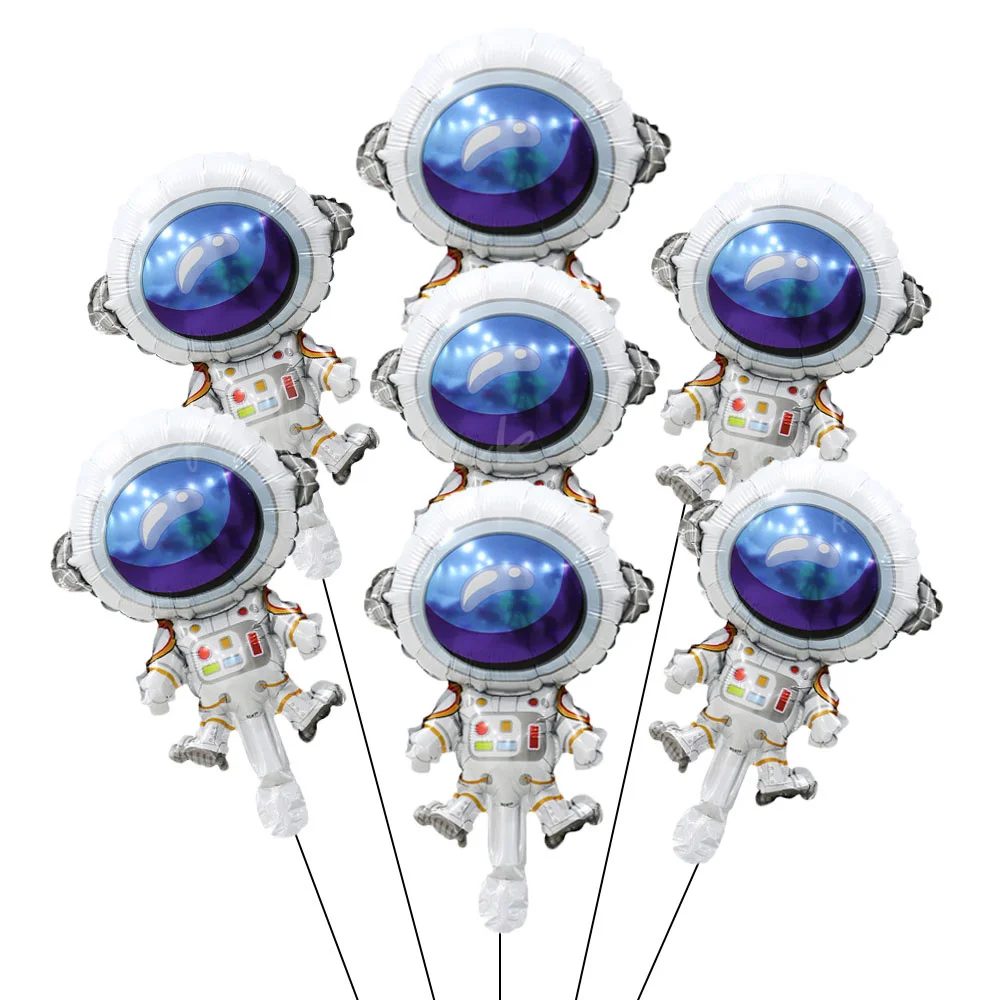 7 stücke Weltraum Thema Folien Ballons Astronaut Raketen Ballon Für Geburtstag Party Dekoration Baby Dusche Kinder Spielzeug Geschenke