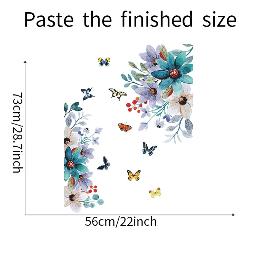 Home and Office Decorative Flowers Wall Stickers Easy to Paste on Smooth Dry Surfaces Including Dormitory and Shop Walls