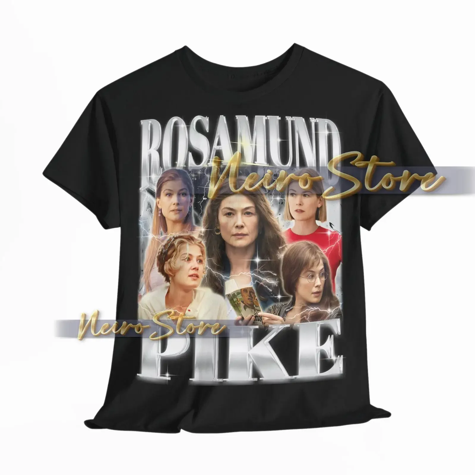 ROSAMUND PIKE T Shirt Vintage Retro 90s Homage vintage Washed Versatile homme streetwear Unisex Top For Everyday Wear Stylish
