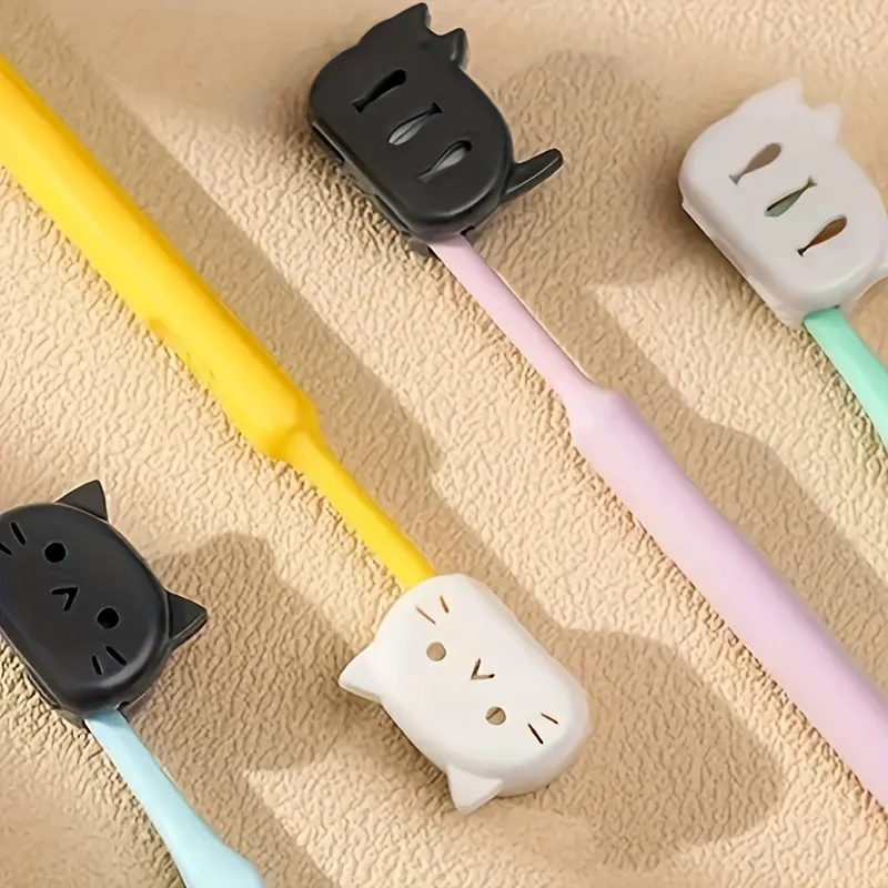 Portable Cartoon Cat Toothbrush Head Cover Ventilated Travel Tooth Brush Protector Cap Bathroom Accessory